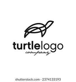 Inspiración en el diseño del logotipo de tortuga con estilo de línea creativa