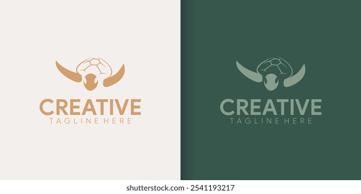 Turtle logo design. Marine animal icon illustration