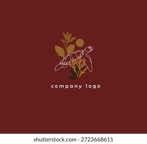 Design do logotipo da tartaruga   Ícone de tartaruga marinha minimal para a natureza, Eco e 
 Marcas de animais