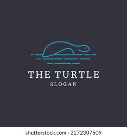 Schildkrötenlogo-Design. Moderne Ikone. Meeresschildkröte-Illustration. Line Art Icon .