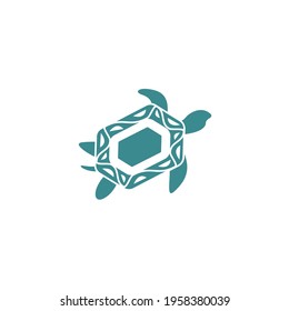 turtle logo design, turtle silhouette, vector illustration template
