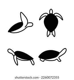 Turtle logo design template icon illustration