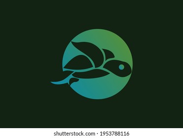 Turtle Logo design Vector Illustration template