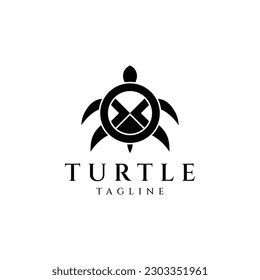 Ilustración vectorial del diseño del logotipo de tortuga