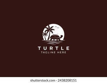 Turtle logo design vector. Simple turtle logo