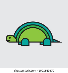 Turtle Logo Flat Design vector 