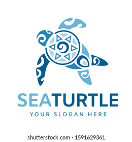 Turtle logo graphic design concept. Editable sea turtle element, can be used as logotype, icon, template in web and print	