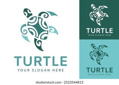 Turtle logo graphic design concept. Editable sea turtle element, can be used as logotype, icon, template in web and print