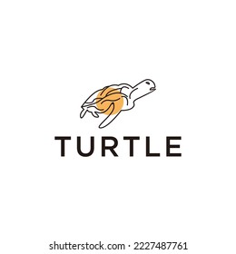 Turtle logo icon design template flat vector
