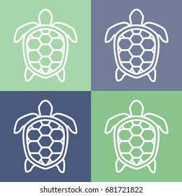 Turtle Logo Icon Illustration, Turtle Symbol, Turtle Drawing, Sea Life Drawing, Save The Turtles, Tortoise Icon, Sea Animal Vector Set