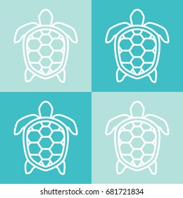 Turtle Logo Icon Illustration, Turtle Symbol, Turtle Drawing, Sea Life Drawing, Save The Turtles, Tortoise Icon, Sea Animal Vector Set