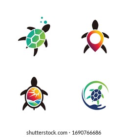 turtle logo icon vector set