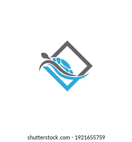 Turtle logo icon vector template illustration design