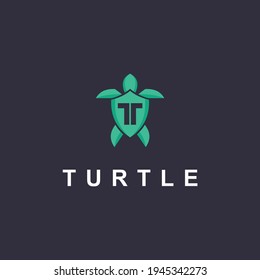 turtle logo with letter T concept