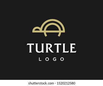 Turtle logo. Line art modern logo vector. Flat style design.