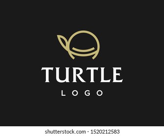 Turtle logo. Line art modern logo vector. Flat style design.