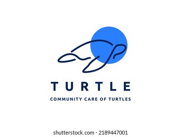 Logo de la tortuga con un concepto minimalista.