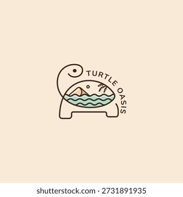 Logotipo da tartaruga, logotipo do oásis , praia