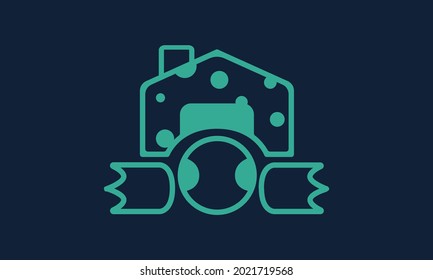 Turtle logo and shell in the shape of a house.  Great logo for pet shop company or pet health business