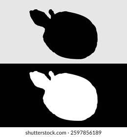 Turtle logo silhouette design in black and white