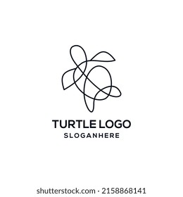 Turtle logo simple line art vector design