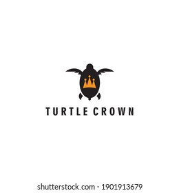 turtle logo vector icon crown vector illustration