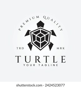 Turtle logo vector illustration design with shield shaped shell