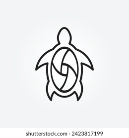 Turtle logo vector line art with a minimalist concept