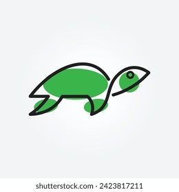 Turtle logo vector with a minimalist concept