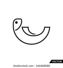 Turtle logo vector modern black