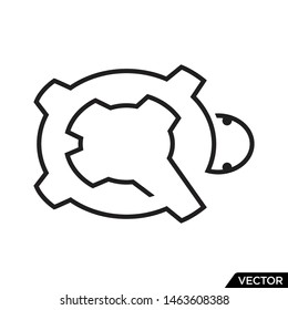 Turtle logo vector modern black