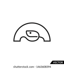 Turtle logo vector modern black