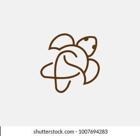 Turtle logo vector on white background, tortoise icon vector.