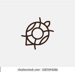 Turtle logo vector on white background, tortoise icon vector.