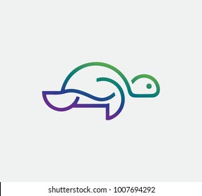 Turtle logo vector on white background, tortoise icon vector.