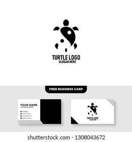 Turtle Logo Vector Template, Free Business Card Mockup