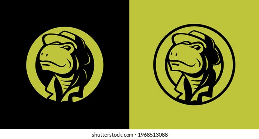 The turtle logo wearing a hat in black and white is suitable for team logos, icons, symbols, or for brand logos, business logos, or for animal protection logos.