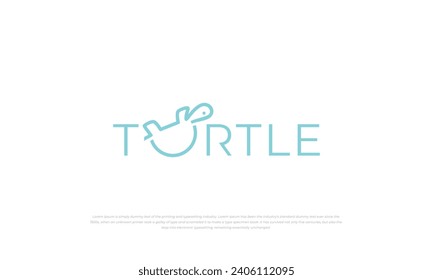 turtle logo in wordmark, logotype style