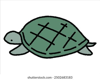 Tortuga suelta dibujada a mano ilustración