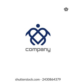 Turtle love logo for organizations caring for animals and nature