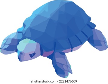 Turtle, Low Poly ,on white background 