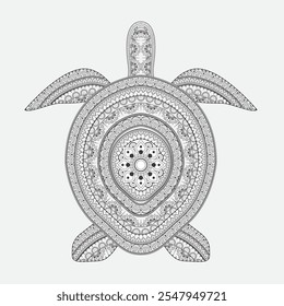 Turtle Mandala Art Pattern Vector