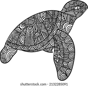 Turtle Mandala Coloring Pages For Adults