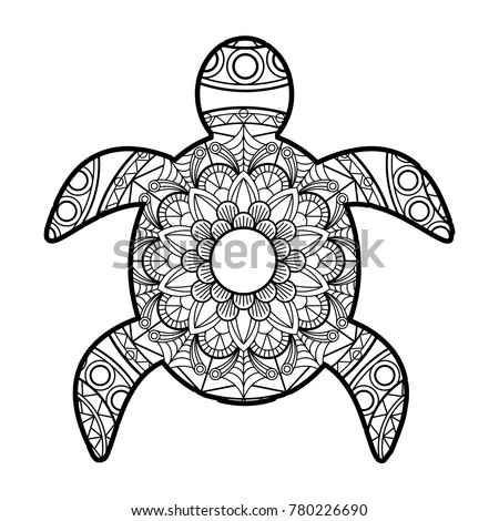 Turtle Mandalas Vector Illustration Coloring Book Stock ...