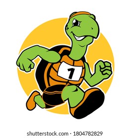 turtle mascot cartoon in vector