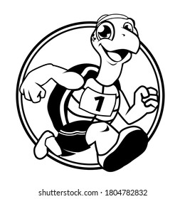 turtle mascot cartoon in vector