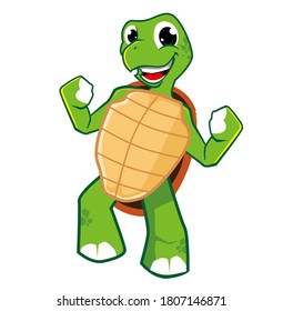 turtle mascot cartoon in vector