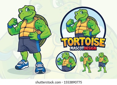 Turtle mascot design for companies or sport teams