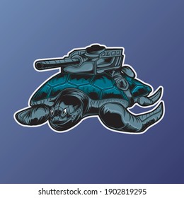 Turtle Mascot Logo Design Graphic
