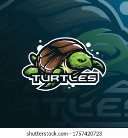 Turtle Mascot Logo Design Vector Modern Stock Vector (Royalty Free ...